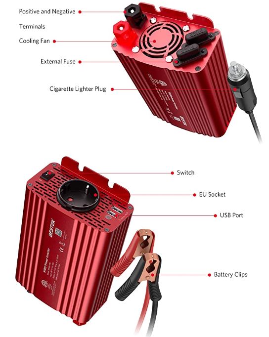 500Watt Power Inverter 12 - 230 Volt